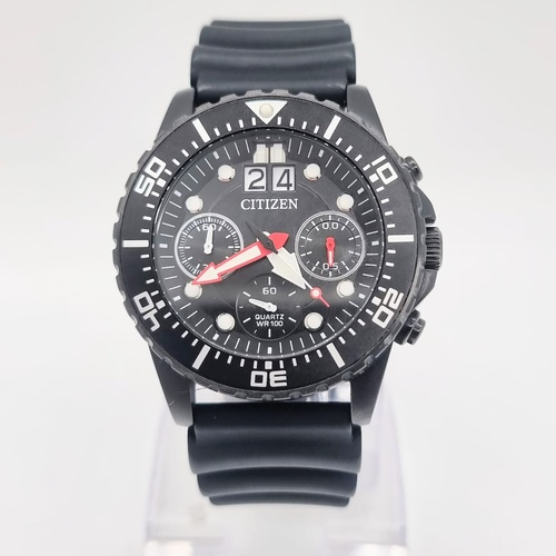 Citizen Chronograph Quartz Analog Black Dial Watch with Date Display AI7005-12E