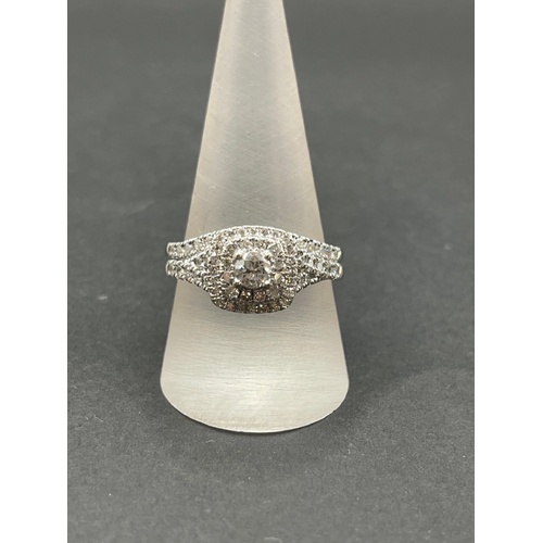 Ladies 14ct White Gold Diamond Ring Bridal Set