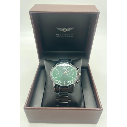 Gianello GNL7927GN Stainless Steel Case Back Italian Design Mens Watch with Case