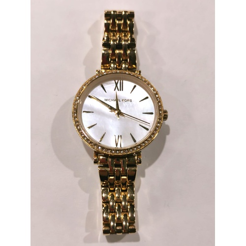 Michael Kors MK4422 Ladies Stainless Steel Gold Tone Quartz Watch 5 ATM