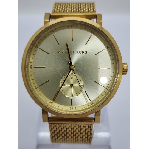 Michael Kors Irving Gold Mesh Stainless Steel Ladies Watch MK8741 5 ATM