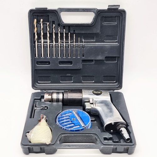 Taurus 3/8 Inch Air Drill Kit 1800RPM Pneumatic Reversible Tool Set