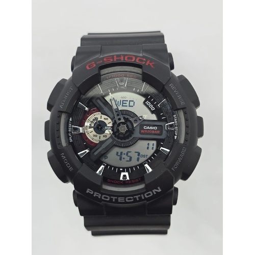 Casio G-Shock GA-110 Black Analog Digital Display Mens Watch 20 Bar WR