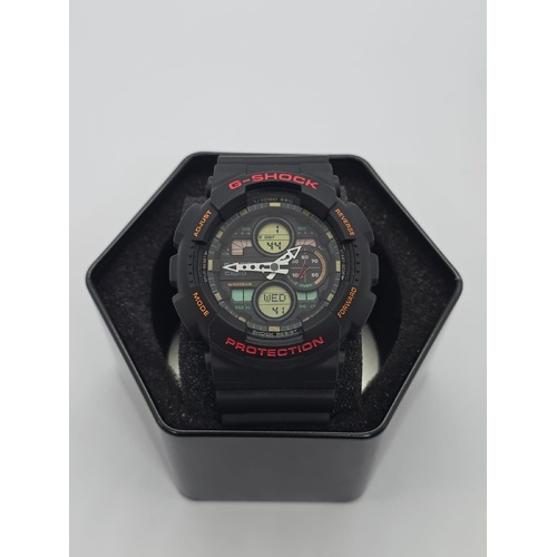 Casio G-Shock GA-140 Analog Digital Black Resin Strap Watch For Men