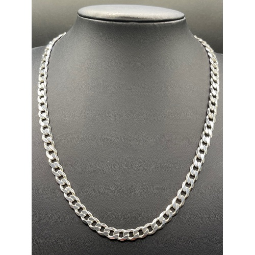 Unisex 925 Sterling Silver Curb Link Necklace