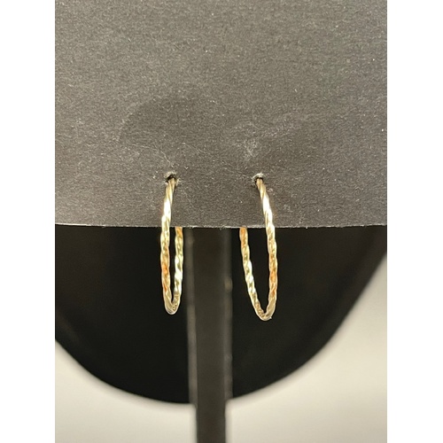 Ladies 9ct Yellow Gold Round Hoop Earrings