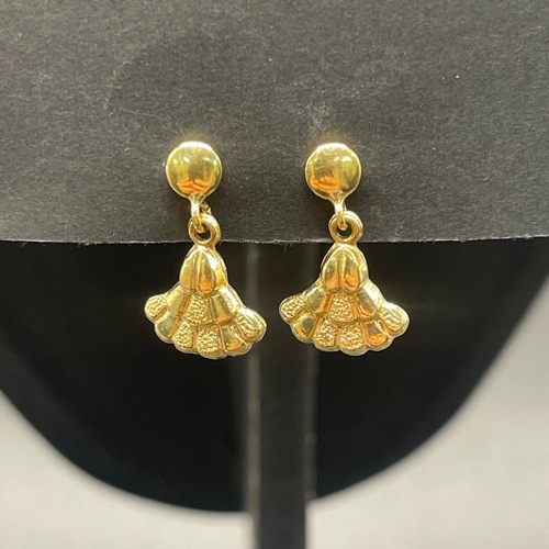 Ladies 18ct Yellow Gold Fan Dangle Earrings