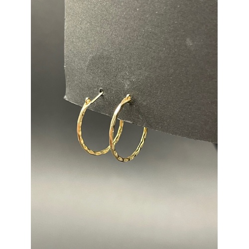 Ladies 9ct Yellow Gold Round Hoop Earrings