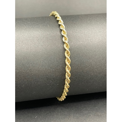 Ladies 9ct Yellow Gold Rope Link Bracelet