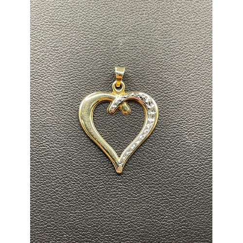 Ladies 9ct Two Tone Gold Heart Pendant