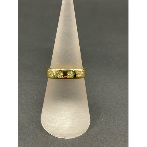 Unisex 18ct Yellow Gold Diamond Band Ring