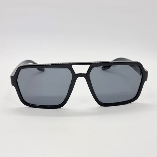 Prada Linea Rossa SPS01X Polarised Sunglasses Black Frame and Dark Grey Lenses