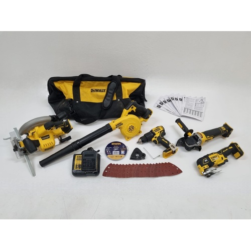 DEWALT 6 Piece 18V Combo Tool Kit with 4.0Ah Battery Charger and Carry Bag