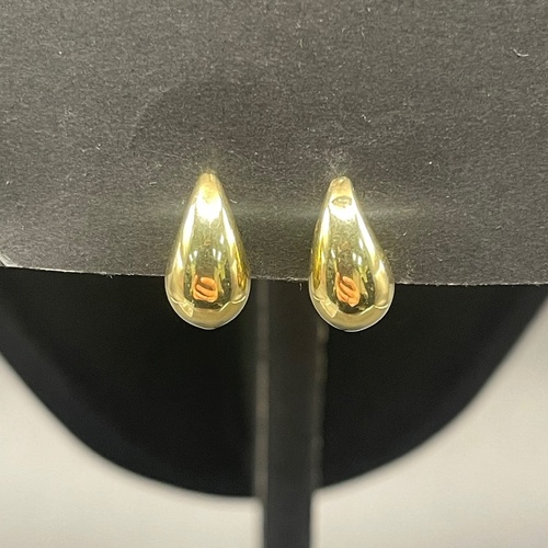 Ladies 18ct Yellow Gold Tear Drop Bubble Stud Earrings