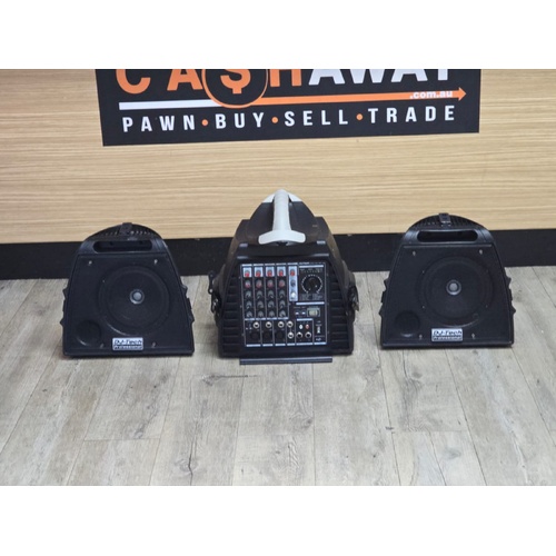 DJ-Tech Stage Visa 200 Light Gig Speakers Powerful Portable PA System