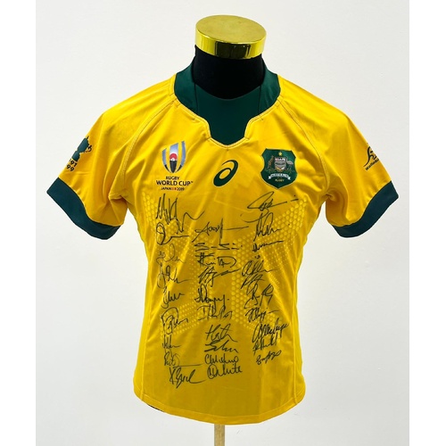 ASICS Wallabies 2019 RWC Signed Jersey with COA Boxed Rugby Australia