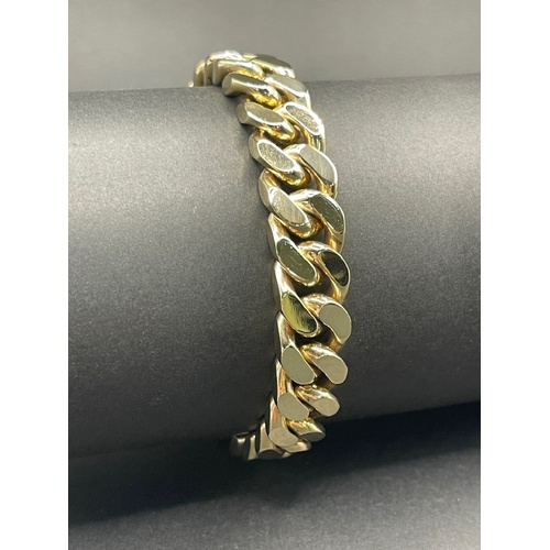 Mens 9ct Yellow Gold Chunky Curb Link Bracelet