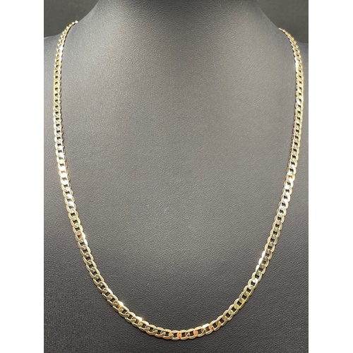 Unisex 9ct Yellow Gold Curb Link Necklace