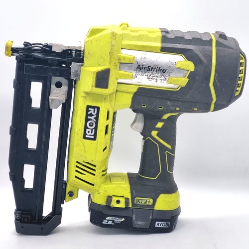 Ryobi 18V ONE+ R18NL16 AirStrike Nail Gun Kit with 2.5Ah Battery Charger and Bag