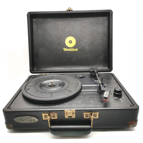 MBeat Woodstock Portable Record Player 33 45 78 RPM Vintage Turntable
