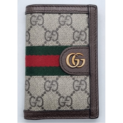 Gucci Ophidia GG Supreme Long Card Case Wallet with Dust Bag Authentic