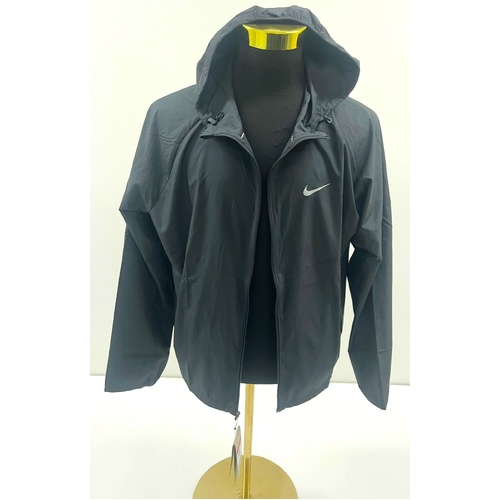 Nike Repel Miler Mens Waterproof Running Jacket Black Size Large DD4746-010