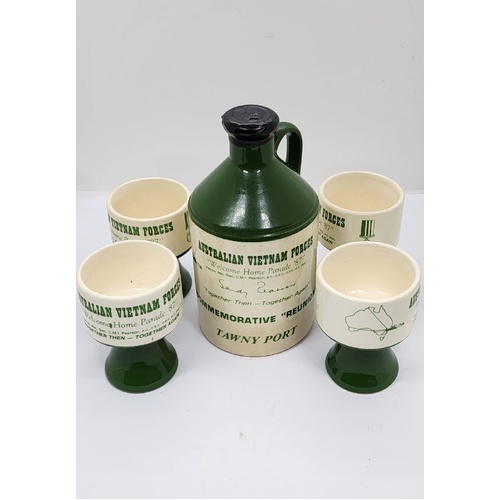 Australian Vietnam Forces 1987 Tawny Port Commemorative Set with 4 Glasses