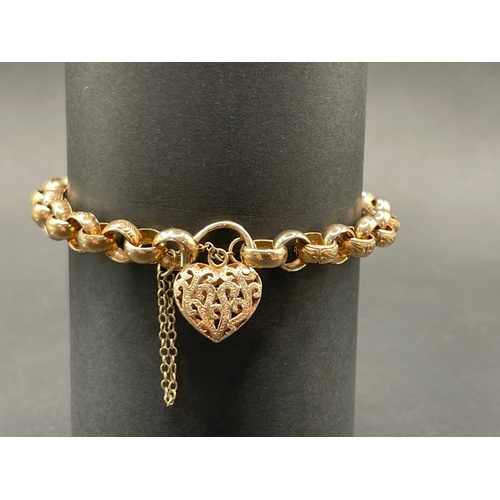 Ladies 9ct Rose Gold Belcher Link Bracelet