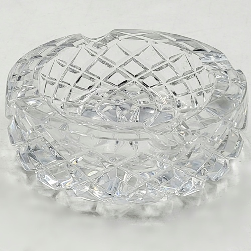 Unbranded Clear Cut Glass Ashtray Round Decorative Smoking