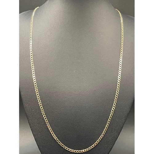 Unisex 10ct Yellow Gold Curb Link Necklace