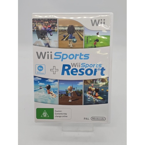 Wii Sports + Wii Sports Resort Game Bundle PAL Nintendo Wii Fun Family Play