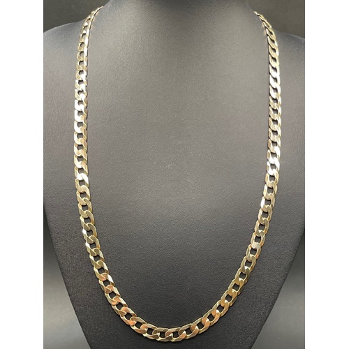 Mens 9ct Yellow Gold Curb Link Necklace