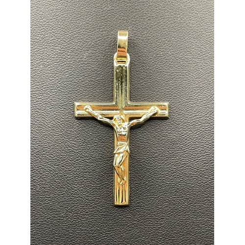 Unisex 9ct Yellow Gold Crucifix Cross Pendant