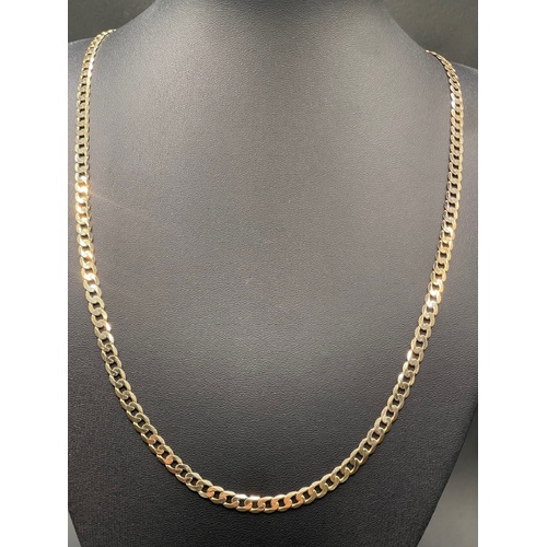 Unisex 9ct Yellow Gold Curb Link Necklace