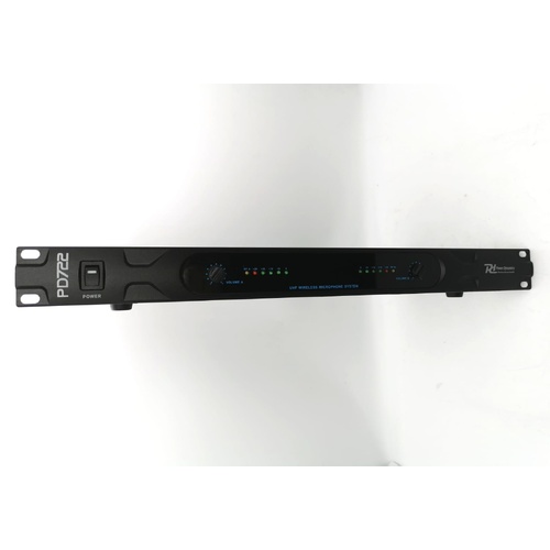 Power Dynamics PD722 Wireless Microphone System 2 Mics Receiver Case Kit
