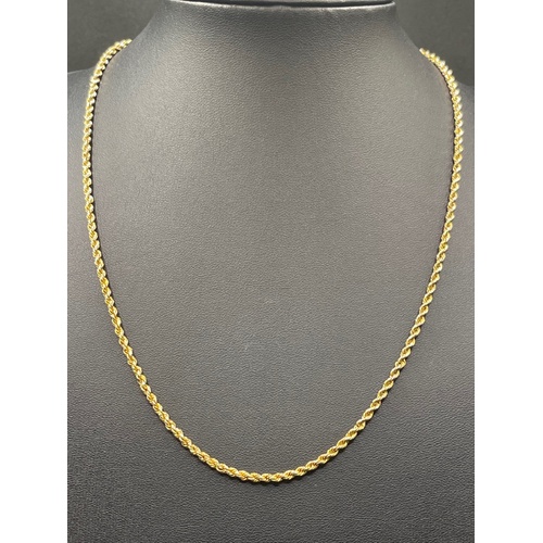 Ladies 9ct Yellow Gold Twist Rope Necklace