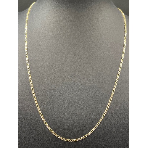 Unisex 14ct Yellow Gold Figaro Link Necklace