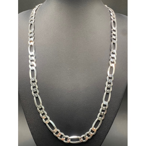 Mens 925 Sterling Silver Figaro Link Necklace