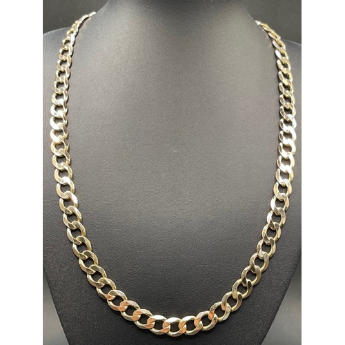 Mens 9ct Yellow Gold Curb Link Necklace