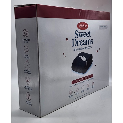 Tontine Sweet Dreams Heated Throw 160x120cm 9 Heat Settings Soft Fleece