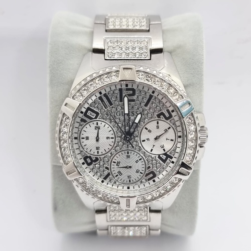 Guess W1156L1 Ladies Frontier Silver Crystal Watch Multifunction Dial