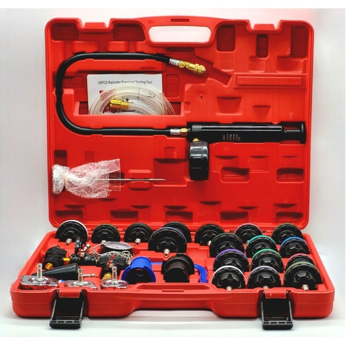 28PC Universal Radiator Pressure Tester Vacuum Kit Cooling Leak Tool