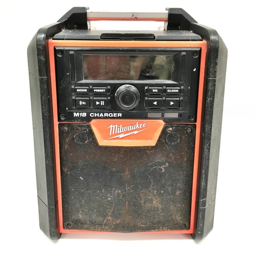 Milwaukee M18 Worksite Radio Charger Bluetooth FM AM Digital Clock 18V