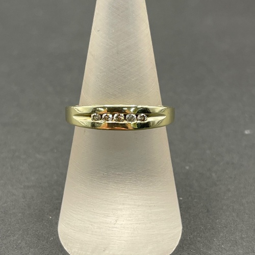 Ladies 9ct Yellow Gold Diamond Band Ring