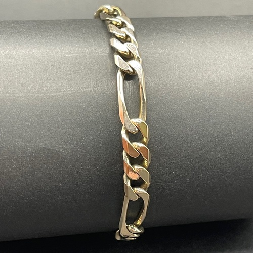Mens 9ct Yellow Gold Figaro Link Bracelet