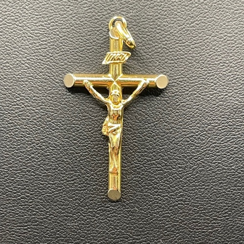 Unisex 9ct Yellow Gold Crucifix Cross Pendant
