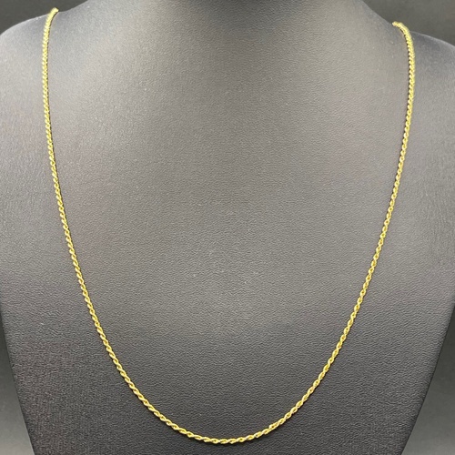 Unisex 18ct Yellow Gold Rope Twist Link Necklace