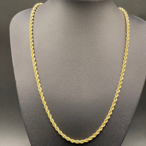 Ladies 10ct Yellow Gold Twist Rope Necklace