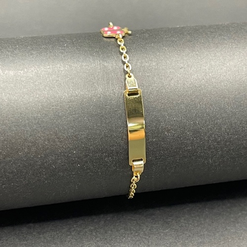 Child's 18ct Yellow Gold Belcher Link ID Bracelet