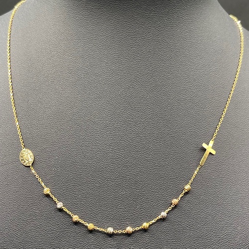 Ladies 18ct Yellow Gold Rada Link Necklace With Religious Charms